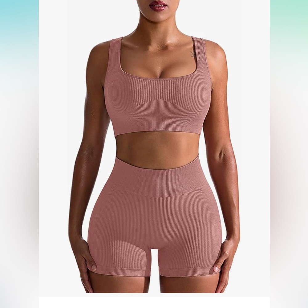 Peach Matching Workout Set